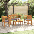 vidaXL Zestaw lounge Róża ogrodowa z poduszką 4 pcs Lite Drewno Akacji