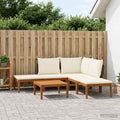 vidaXL 6 pcs Solidne drewno akacjowe i lina naturalny