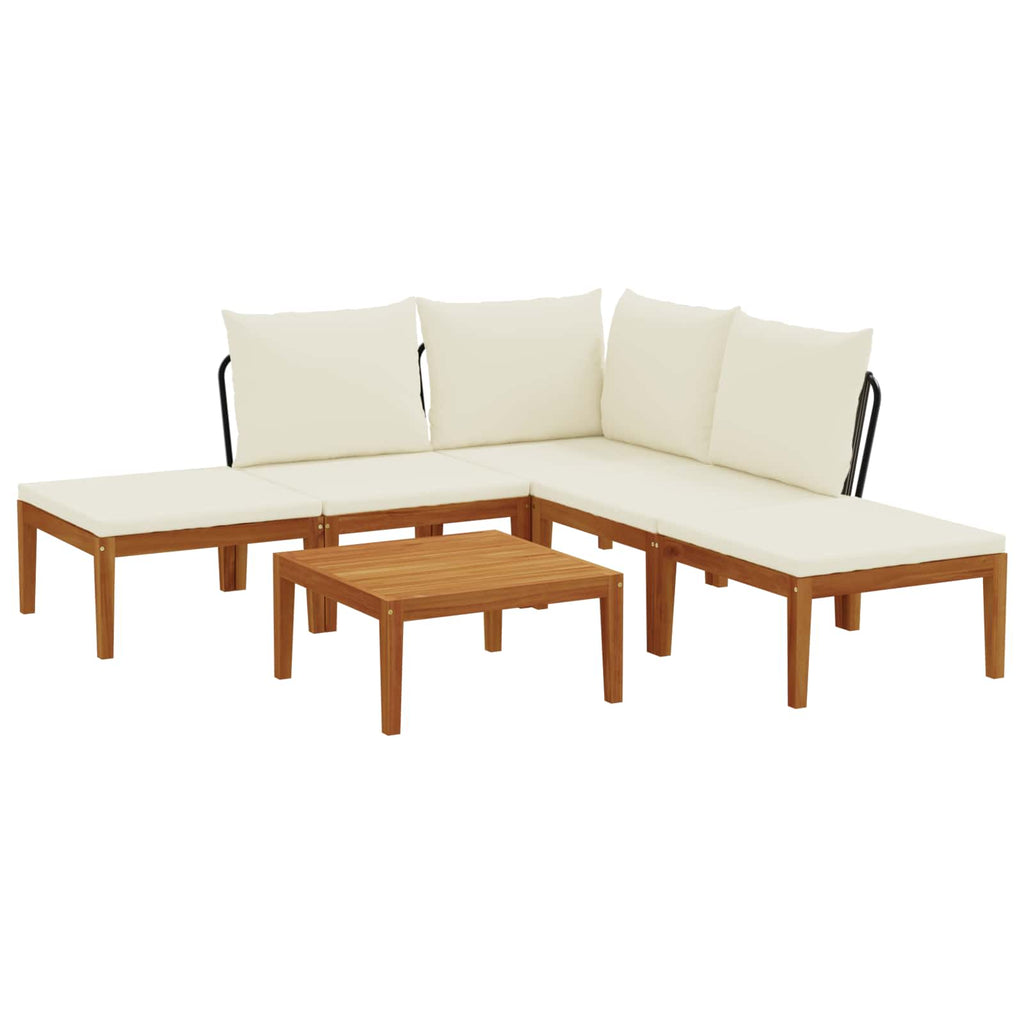 vidaXL 6 pcs Solidne drewno akacjowe i lina naturalny