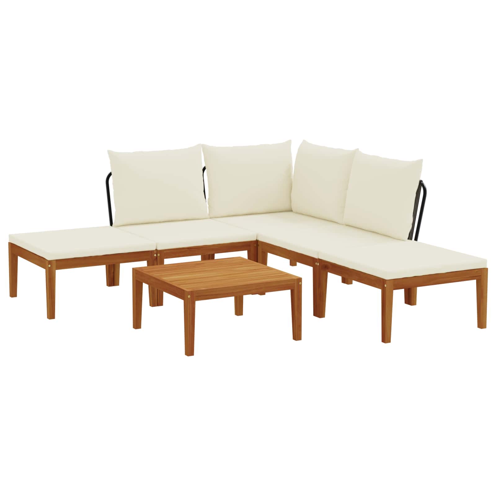 vidaXL 6 pcs Solidne drewno akacjowe i lina naturalny