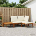 vidaXL 4 pcs Solidne drewno akacjowe i lina naturalny