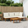 vidaXL 5 pcs Solidne drewno akacjowe i lina naturalny