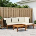 vidaXL 5 pcs Solidne drewno akacjowe i lina naturalny