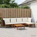 vidaXL 6 pcs Solidne drewno akacjowe i lina naturalny