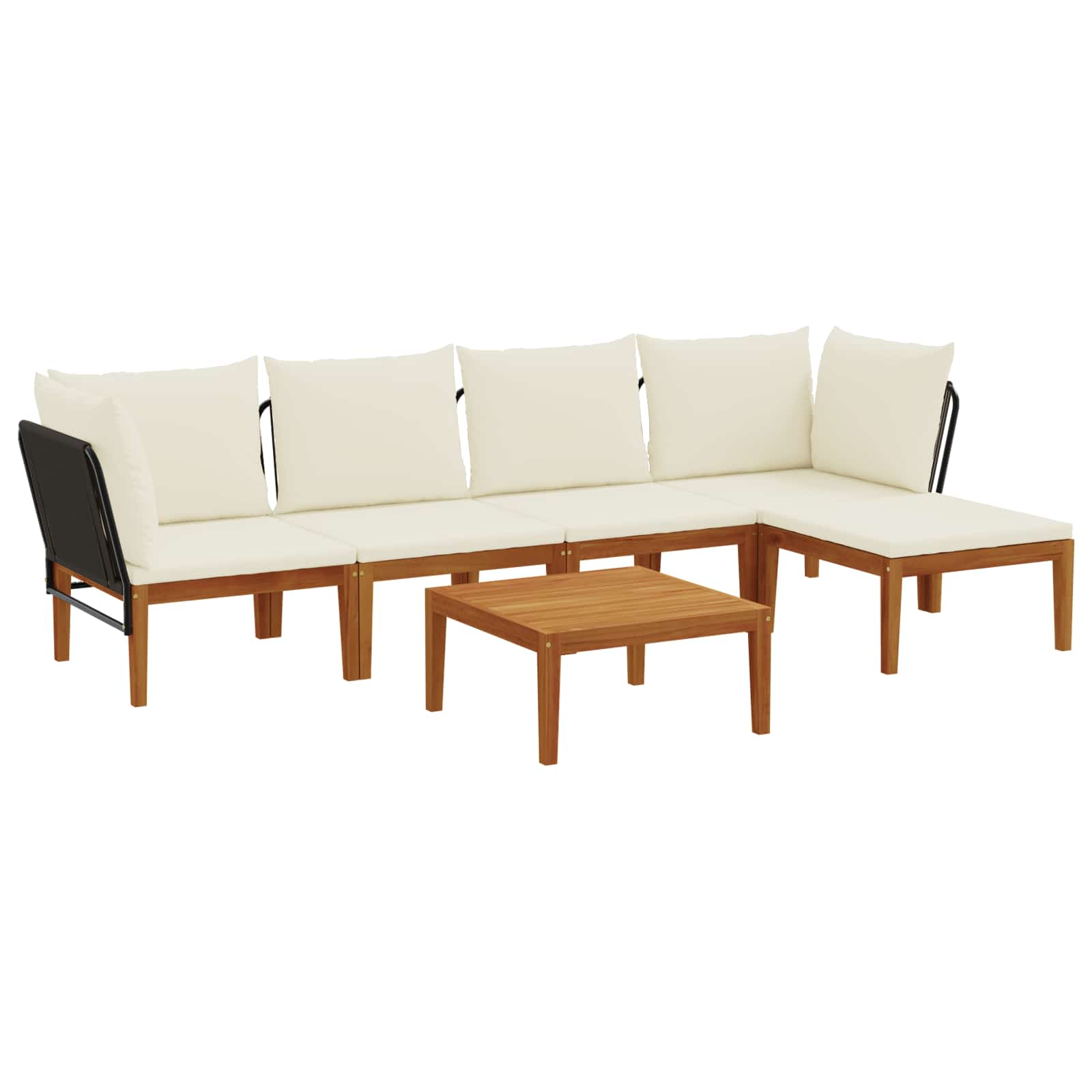 vidaXL 6 pcs Solidne drewno akacjowe i lina naturalny