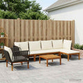 vidaXL 7 pcs Solidne drewno akacjowe i lina naturalny