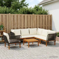 vidaXL 7 pcs Solidne drewno akacjowe i lina naturalny