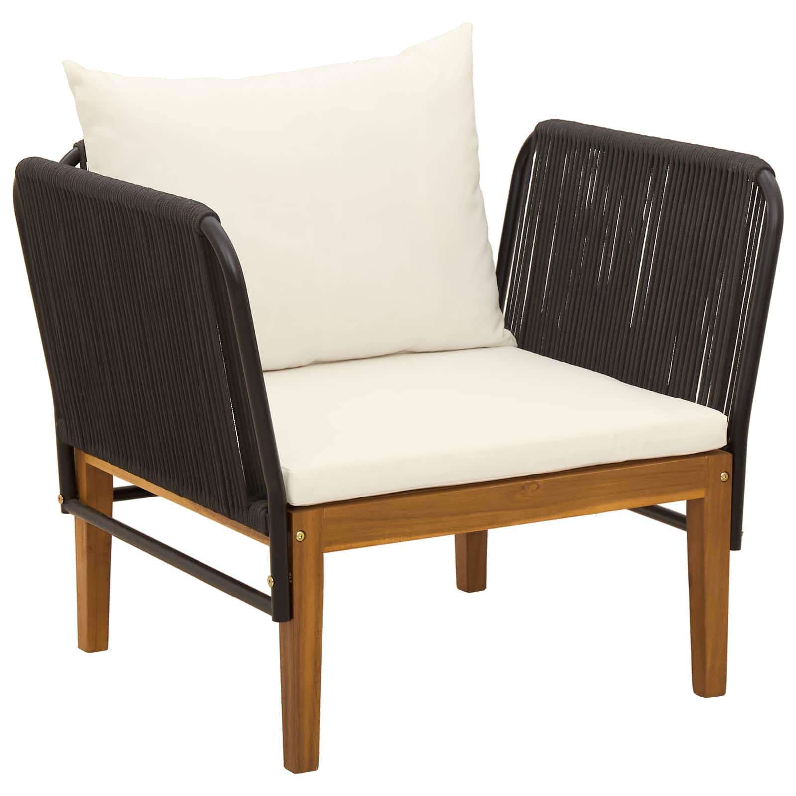 vidaXL 7 pcs Solidne drewno akacjowe i lina naturalny