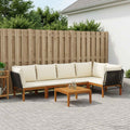 vidaXL 6 pcs Solidne drewno akacjowe i lina naturalny