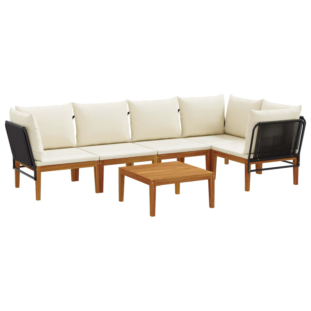 vidaXL 6 pcs Solidne drewno akacjowe i lina naturalny
