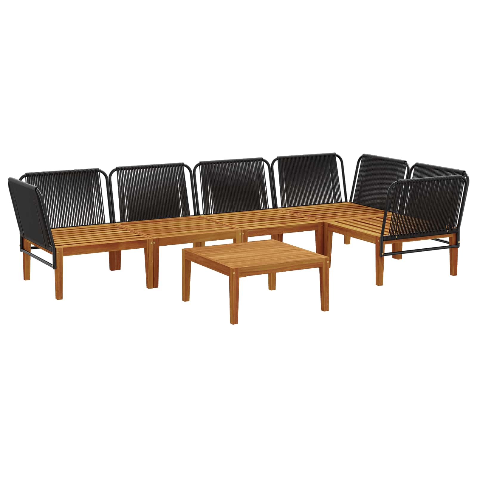 vidaXL 6 pcs Solidne drewno akacjowe i lina naturalny