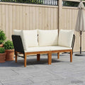 vidaXL 2 pcs Solidne drewno akacjowe i lina naturalny