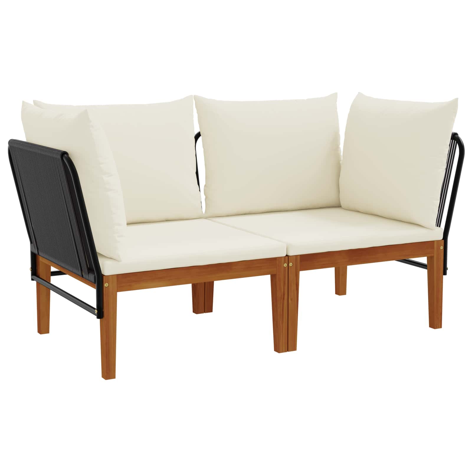 vidaXL 2 pcs Solidne drewno akacjowe i lina naturalny