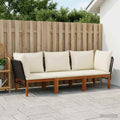 vidaXL 3 pcs Solidne drewno akacjowe i lina naturalny