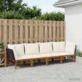 vidaXL 4 pcs Solidne drewno akacjowe i lina naturalny