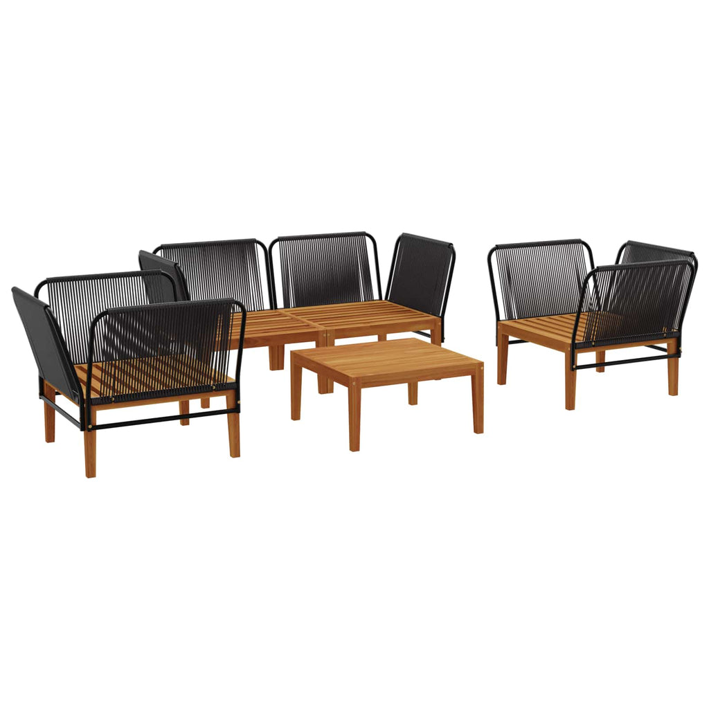 vidaXL 5 pcs Solidne drewno akacjowe i lina naturalny