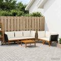 vidaXL 6 pcs Solidne drewno akacjowe i lina naturalny