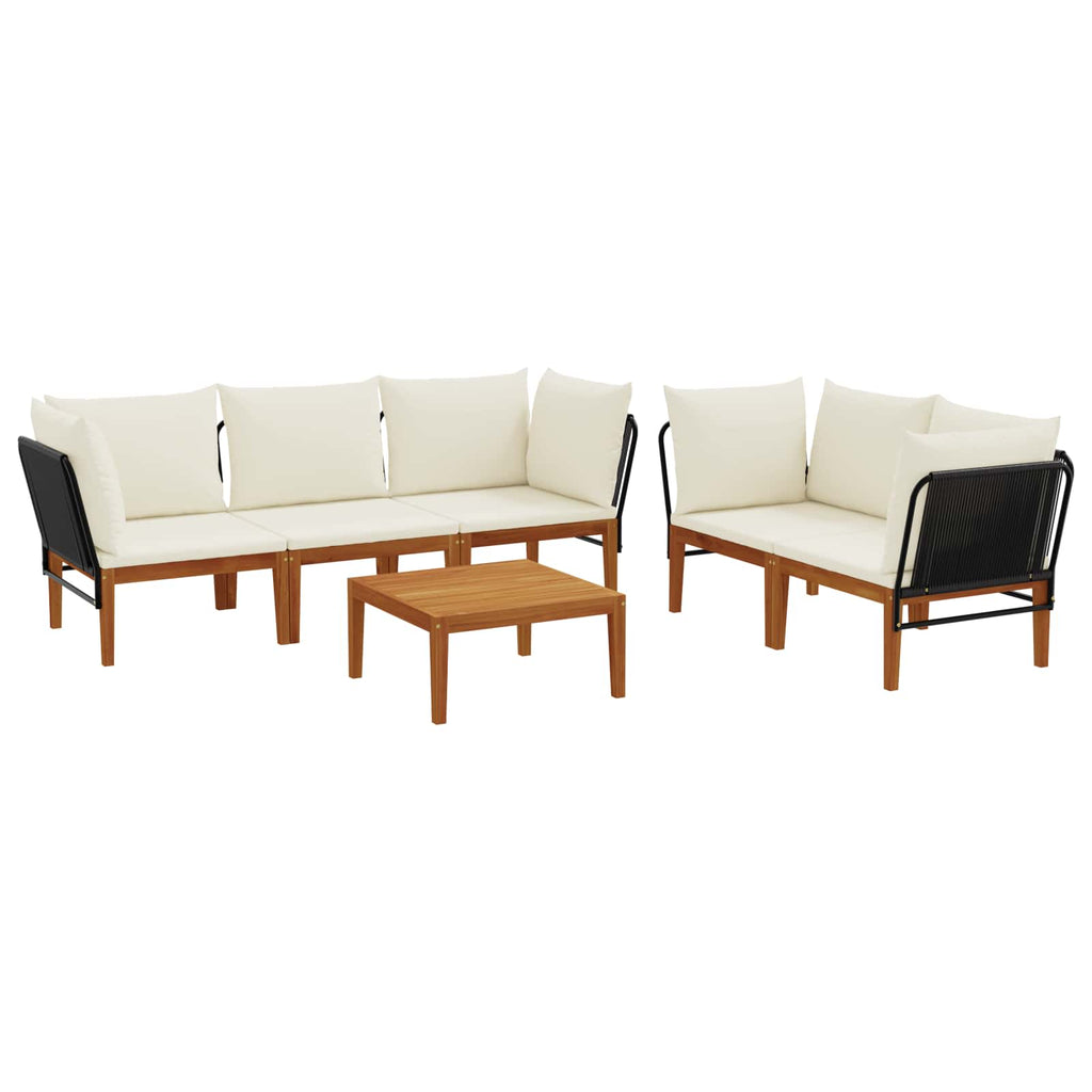 vidaXL 6 pcs Solidne drewno akacjowe i lina naturalny