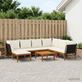 vidaXL 8 pcs Solidne drewno akacjowe i lina naturalny