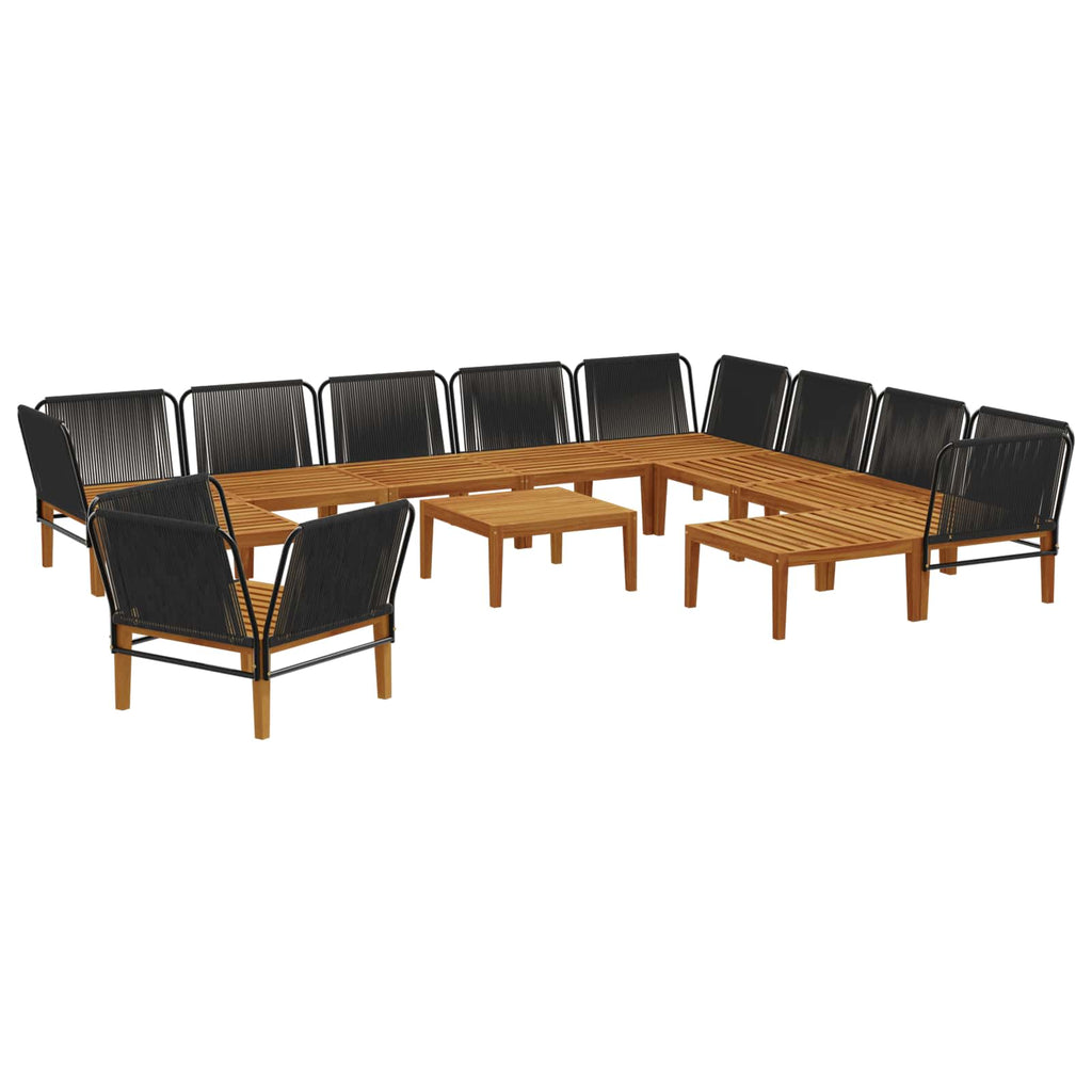 vidaXL 12 pcs Solidne drewno akacjowe i lina naturalny