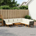 vidaXL 9 pcs Solidne drewno akacjowe i lina naturalny