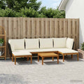 vidaXL 7 pcs Solidne drewno akacjowe i lina naturalny