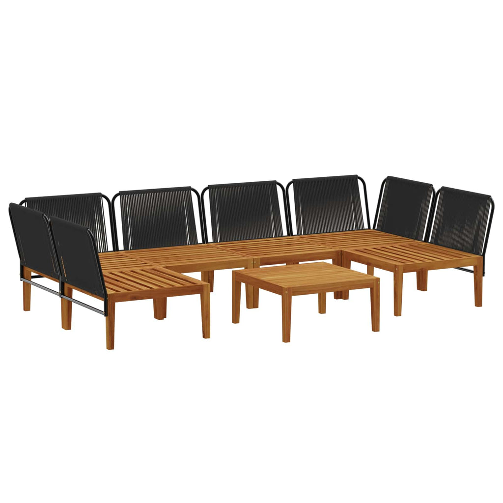vidaXL 7 pcs Solidne drewno akacjowe i lina naturalny