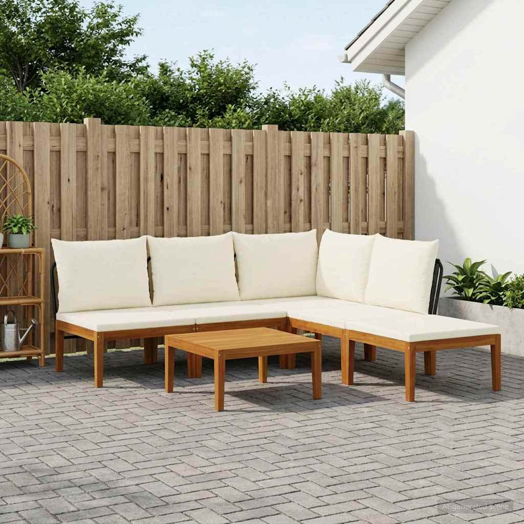 vidaXL 6 pcs Solidne drewno akacjowe i lina naturalny