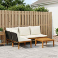 vidaXL 5 pcs Solidne drewno akacjowe i lina naturalny