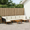 vidaXL 8 pcs Solidne drewno akacjowe i lina naturalny