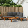 vidaXL 6 pcs Solidne drewno akacjowe i lina naturalny