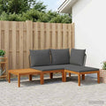 vidaXL 4 pcs Solidne drewno akacjowe i lina naturalny