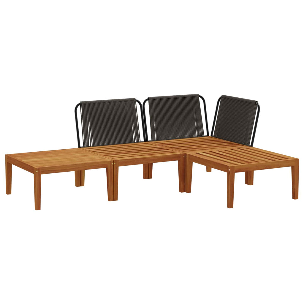 vidaXL 4 pcs Solidne drewno akacjowe i lina naturalny