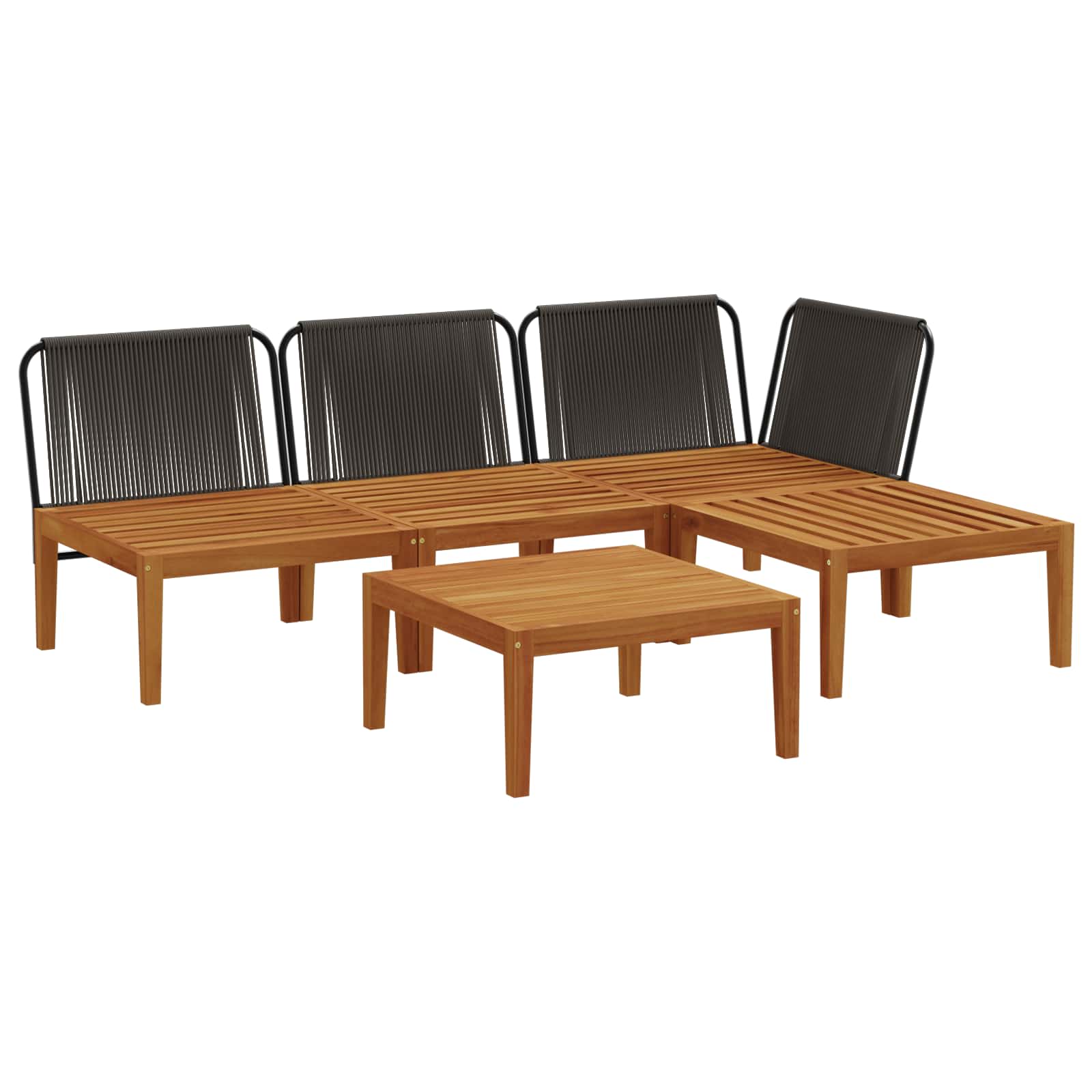 vidaXL 5 pcs Zestaw mebli ogrodowych z poduszkami naturalny