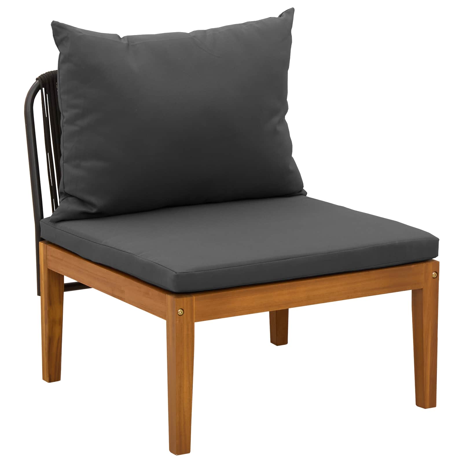 vidaXL 5 pcs Solidne drewno akacjowe i lina naturalny