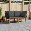 vidaXL 2 pcs Solidne drewno akacjowe i lina naturalny