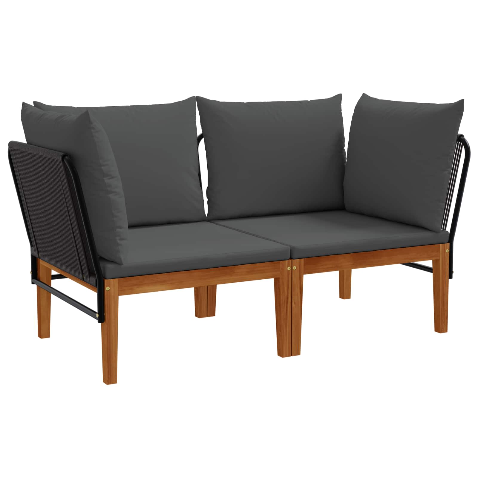 vidaXL 2 pcs Solidne drewno akacjowe i lina naturalny