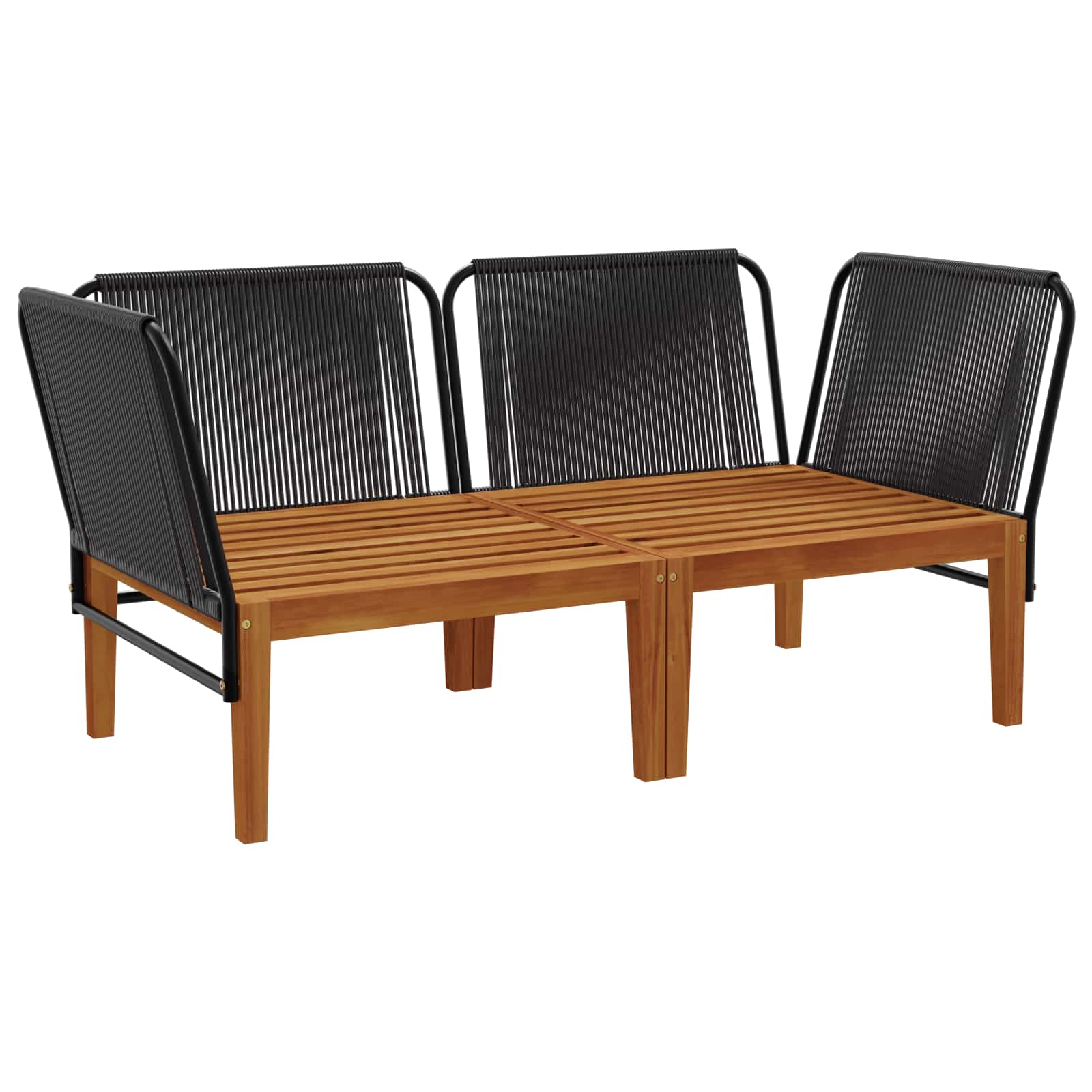 vidaXL 2 pcs Solidne drewno akacjowe i lina naturalny
