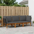 vidaXL 3 pcs Solidne drewno akacjowe i lina naturalny
