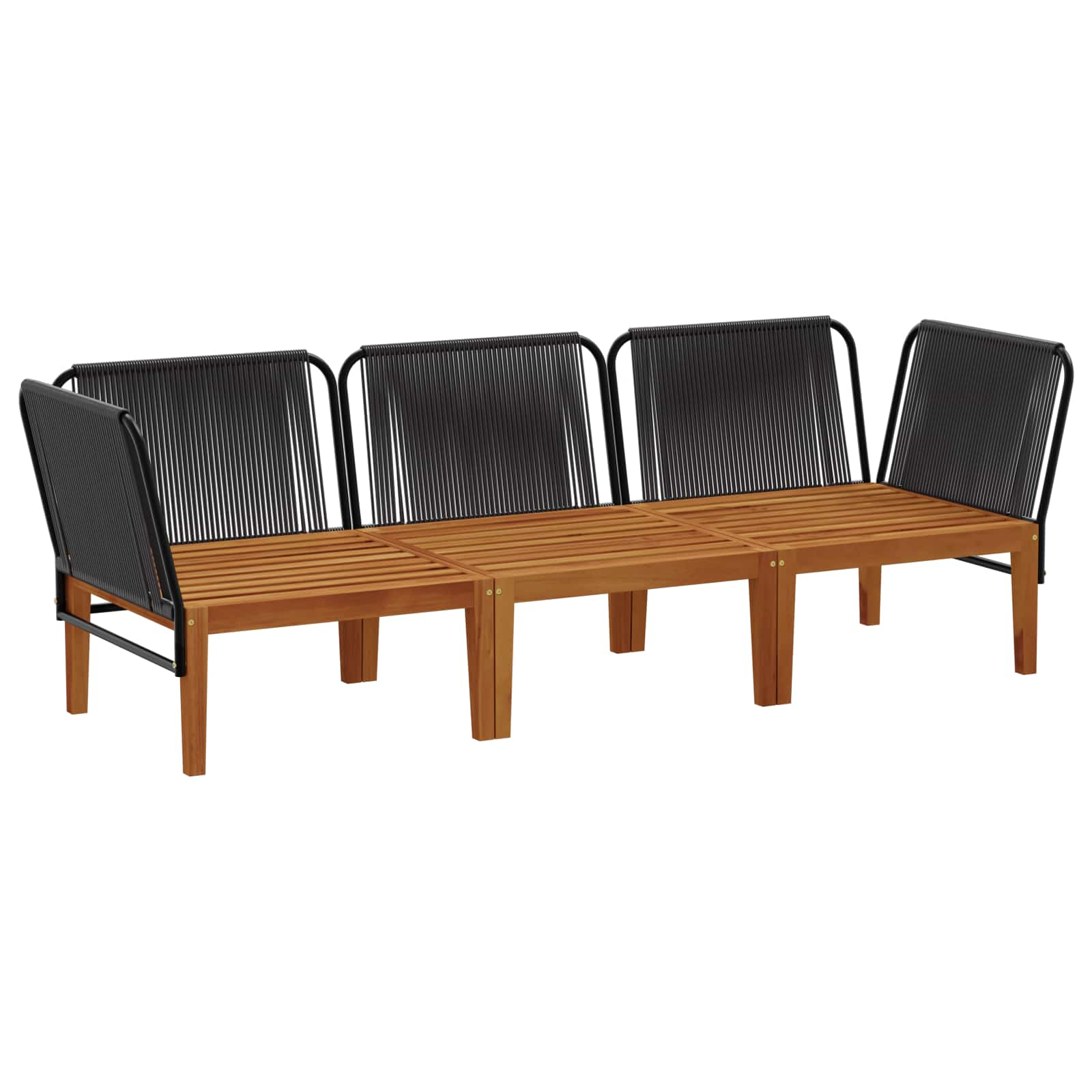 vidaXL 3 pcs Solidne drewno akacjowe i lina naturalny