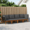 vidaXL 4 pcs Solidne drewno akacjowe i lina naturalny