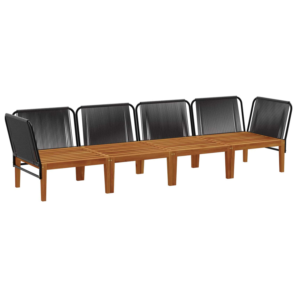 vidaXL 4 pcs Solidne drewno akacjowe i lina naturalny