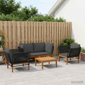 vidaXL 5 pcs Solidne drewno akacjowe i lina naturalny