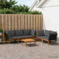 vidaXL 6 pcs Solidne drewno akacjowe i lina naturalny