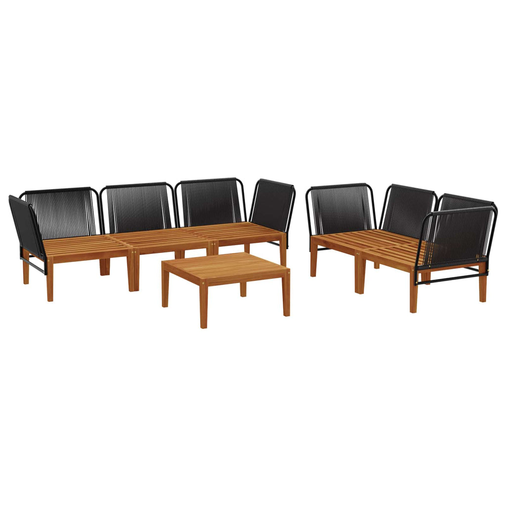 vidaXL 6 pcs Solidne drewno akacjowe i lina naturalny