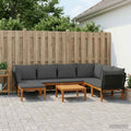 vidaXL 8 pcs Solidne drewno akacjowe i lina naturalny