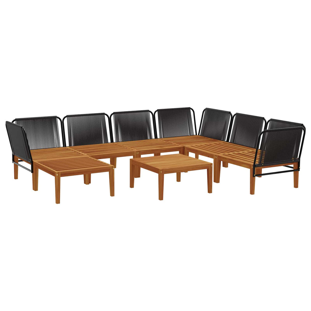 vidaXL 8 pcs Solidne drewno akacjowe i lina naturalny