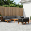 vidaXL 10 pcs Solidne drewno akacjowe i lina naturalny