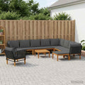 vidaXL 12 pcs Solidne drewno akacjowe i lina naturalny