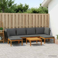 vidaXL 7 pcs Solidne drewno akacjowe i lina naturalny